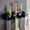 Mop Holder Storage Rack 3 Slots 4 Hooks Black 3