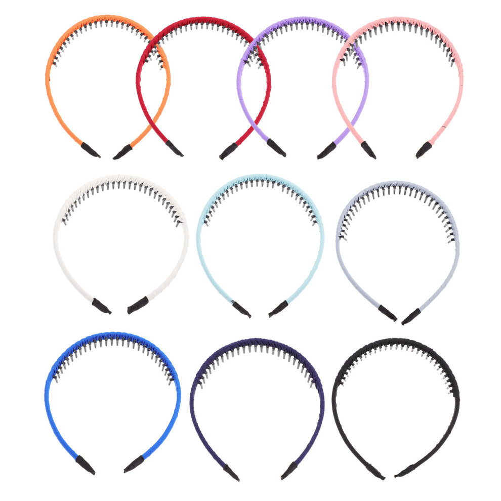 Artibetter Unisex 30Pcs Teeth Comb Headband Fabric Covered Hair Accessories