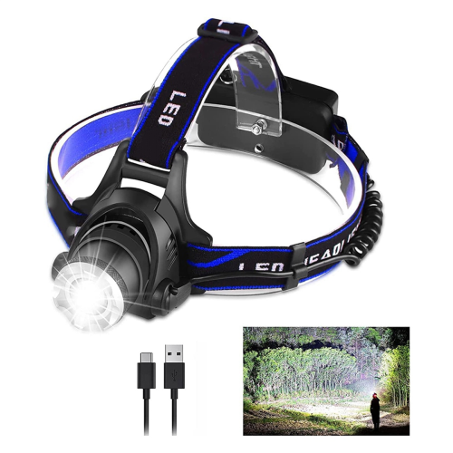 LED Rechargeable Headlamp 3 Lighting Modes Telescopic Zoom 2