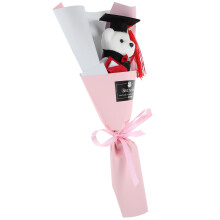 3pcs Graduation Flower Bouquet with Plush Bear Ornament