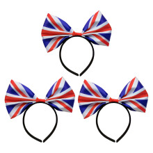 15pcs Large Bow Headbands UK Flag Pattern Party Headdress