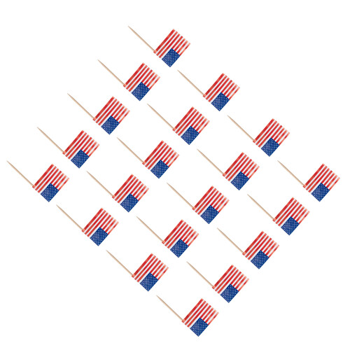 100Pcs American Flag Toothpicks Fruit Picks 2
