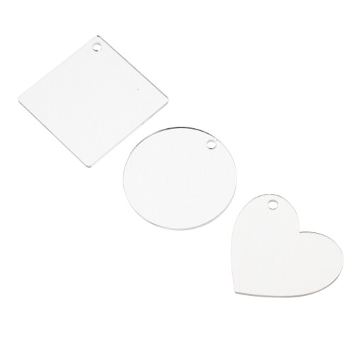 200pcs Blank Acrylic Keychains Key Pendants