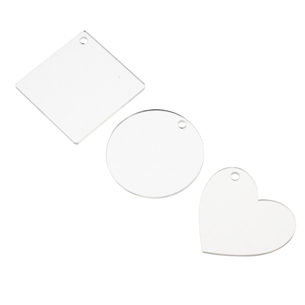 200Pcs Blank Acrylic Keychains Key Pendants 3173789670027