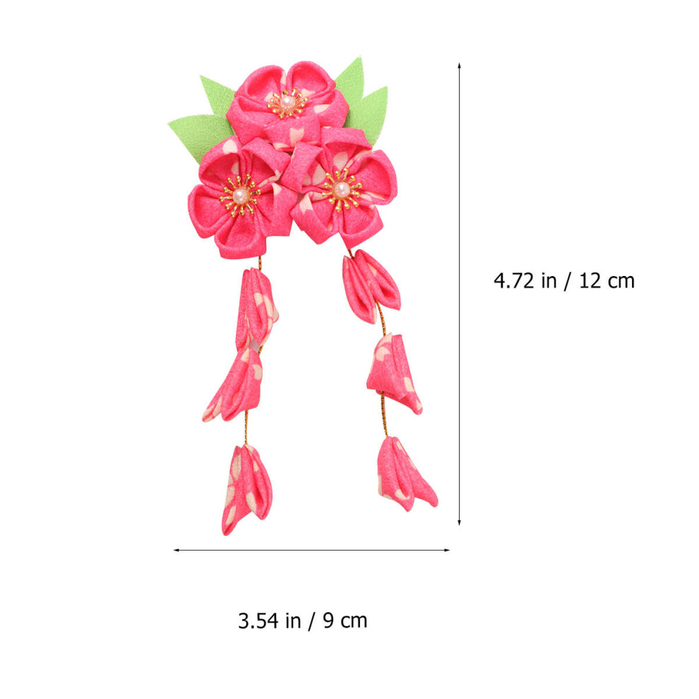Aboofan Unisex 6Pcs Japanese Style Floral Headband Fabric Metal Hair Accessories