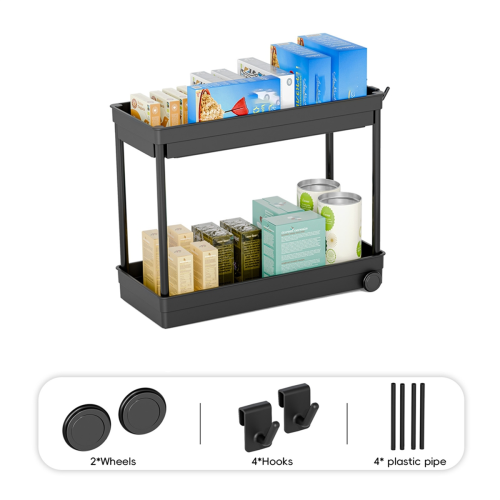 Kitchen Sink Shelf, 2 Tier Multi-Purpose Storage Shelf with Hook 1