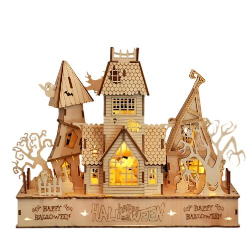 3D Wooden Halloween House Puzzle 1