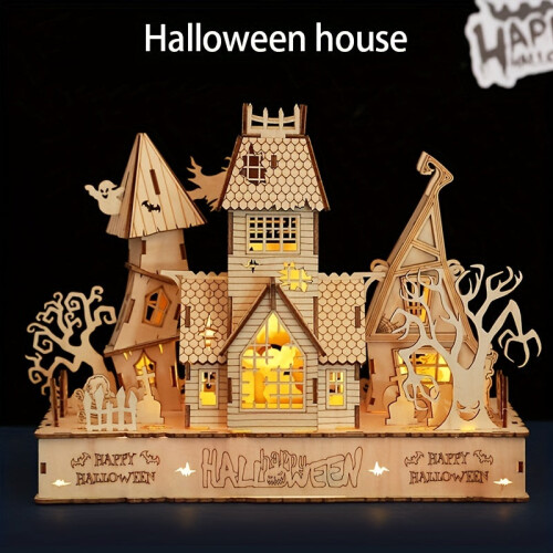 3D Wooden Halloween House Puzzle 2