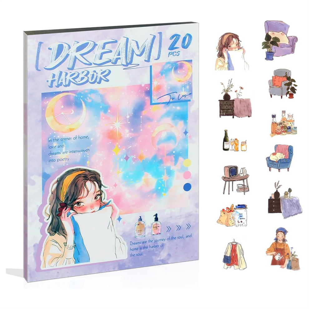 Women Journal Sticker Book, PET People Stickers Dream Harbor