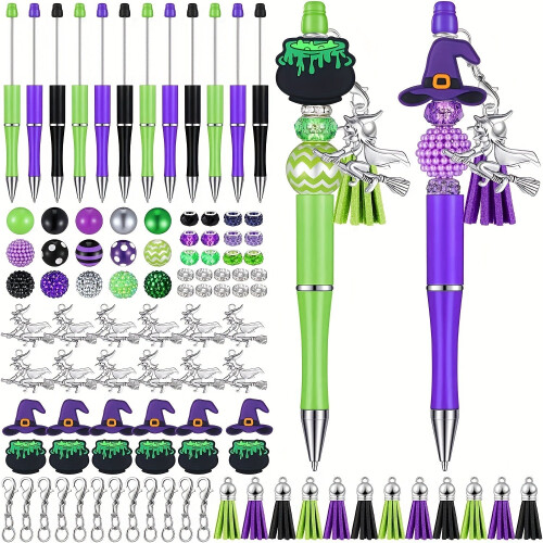 12pcs Halloween Witch-Themed Bead Kit 1