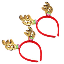 4pcs Christmas Sequin Antlers Headband Xmas Hair Accessories