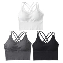 3pcs Women Cross-Strap Vests Yoga Camisoles