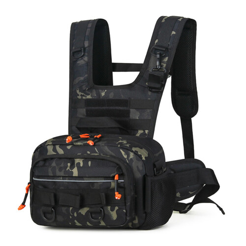 Fishing Backpack with Rod Holders, Lure Storage Chest Bag