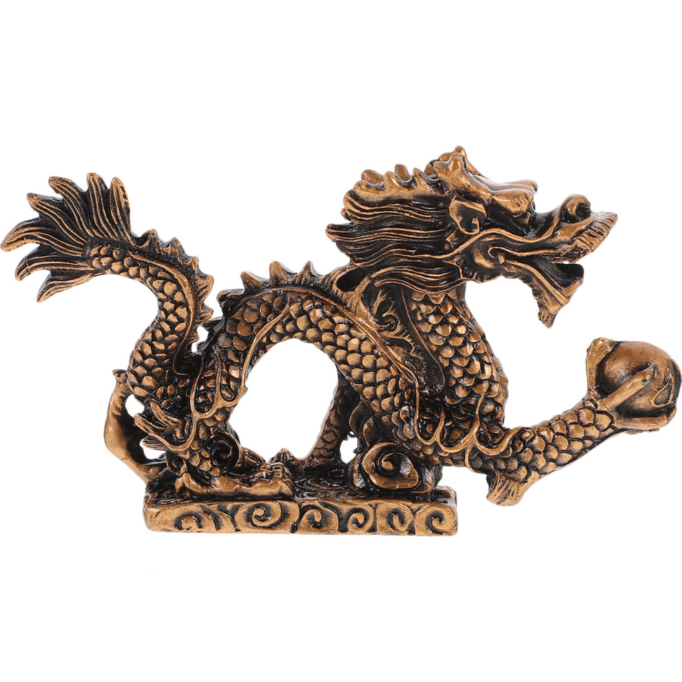 3pcs Feng Shui Resin Dragon Statues Decor