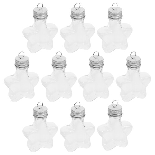 10pcs Clear Plastic Candy Bottles Empty Storage Jars
