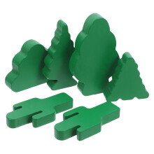 24Pcs Green Miniature Wooden Trees for Micro Landscape DIY Decoration