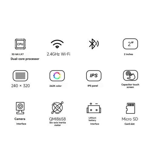 ESP32-S3 udviklingskort med 2-tommer display, B 2