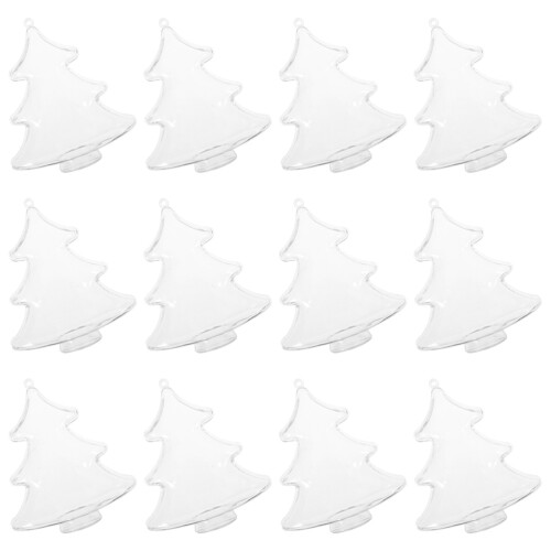 48pcs Clear Plastic Fillable Christmas Tree Ornaments Decor 2