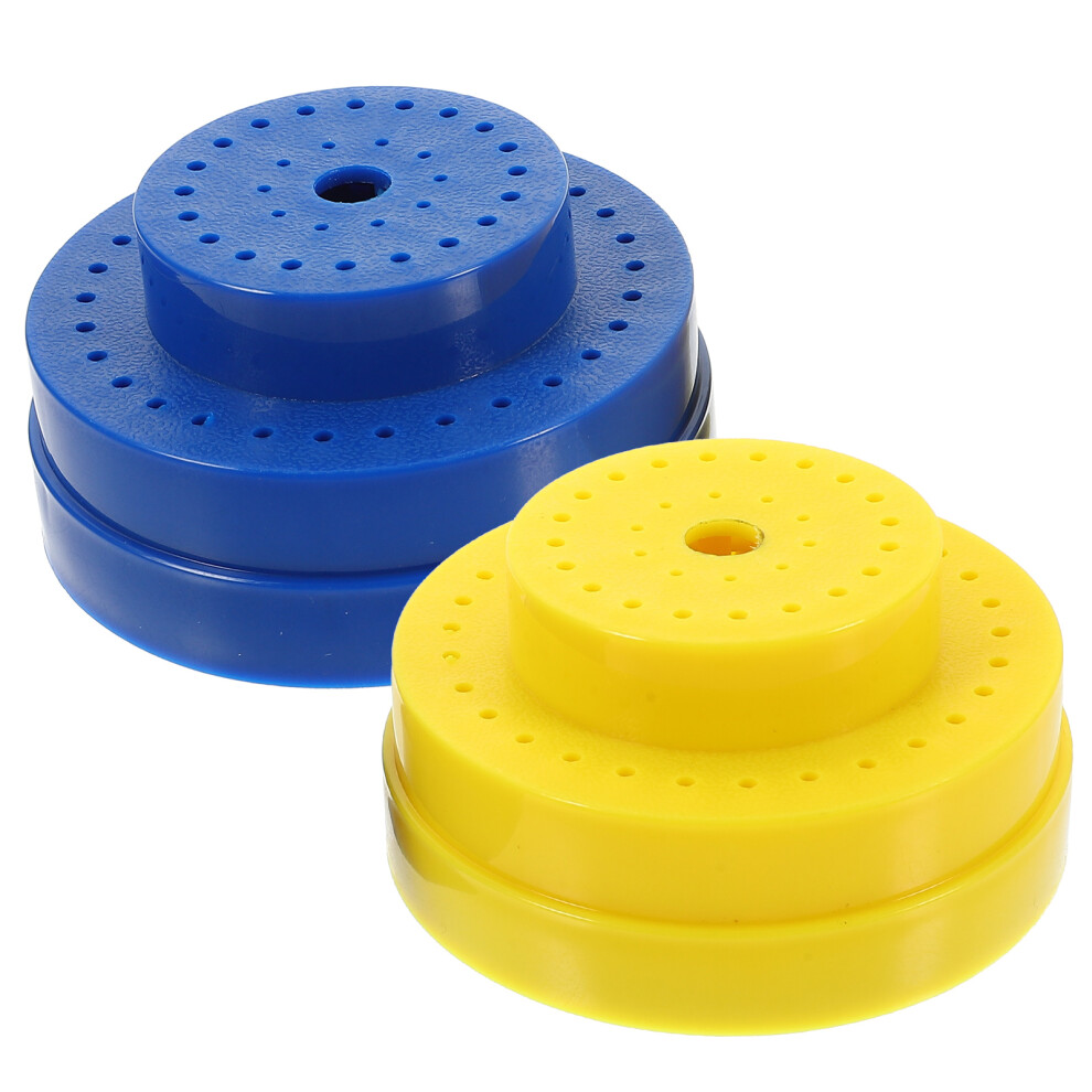 Ohphcall 2Pcs 60-Hole Nail Drill Bit Storage Holder Stand