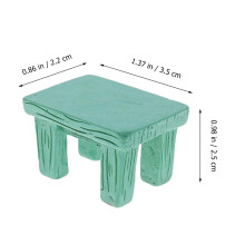 2pcs Green Resin Stool Chair Miniature Doll House Decor