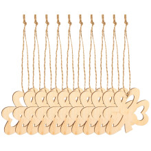 20pcs Unfinished Wooden Shamrock Ornaments St Patrick's Day Decor