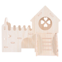 wood hamster house with slide and window for dwarf mice gerbils