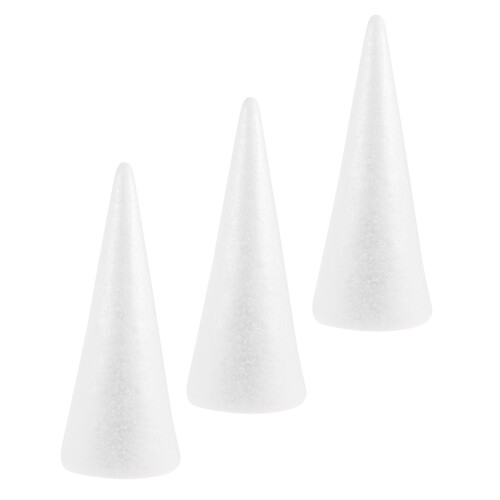 6Pcs Foam Craft Tree Cones White Polystyrene for Handmade Projects 1