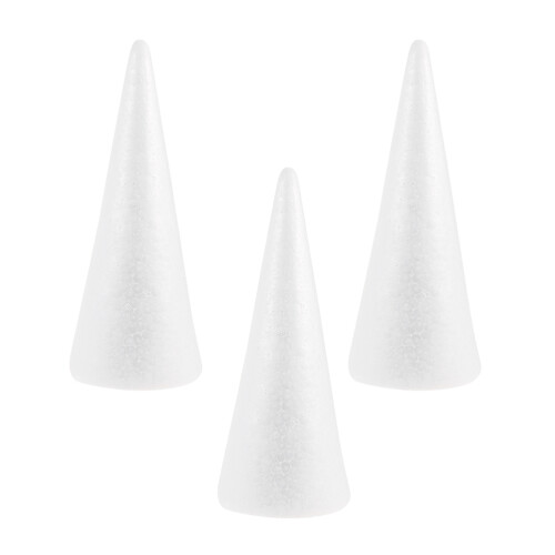 6Pcs Foam Craft Tree Cones White Polystyrene for Handmade Projects 2