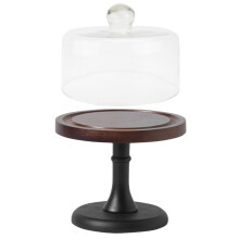 1set Wooden Cake Stand with Dome Cover