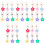 30pcs Flower Design Pendants Key Ring Bag Decorations 3
