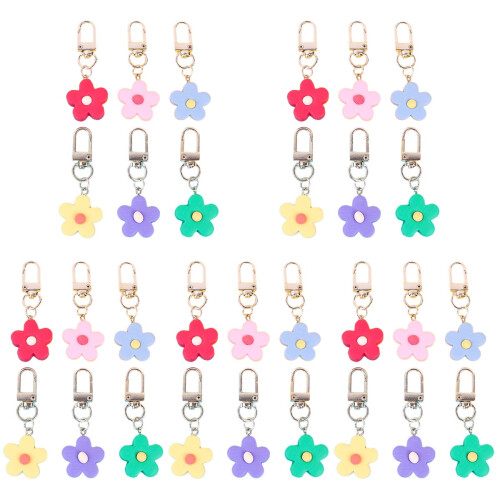 30pcs Flower Design Pendants Key Ring Bag Decorations 1