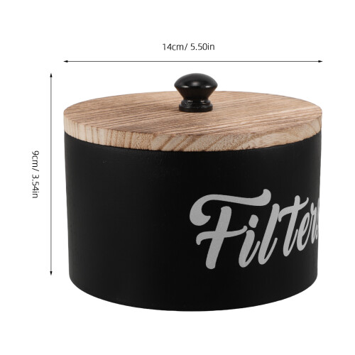 Round Wooden Laundry Beads Storage Container with Lid 50pcs 1