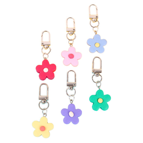 18pcs Flower Design Pendants Key Ring Bag Decorations