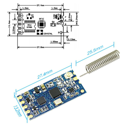 10X -12 433Mhz Wireless Serial Port Module for Bluetooth HC12 1