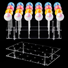 NiHome Cake Pop Stojan s 24 otvory Aryclic Stojany na dezertn stolek Dvoupatrov stojan na cukrov na lztka na cukrov pro svatebn oslavu vroc