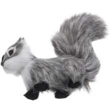 3Pcs Vivid Grey Squirrel Figurines Cute Plush Decorations for Home