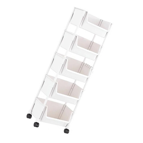 Space Saving Narrow Bookshelf Movable-5 layers without cov