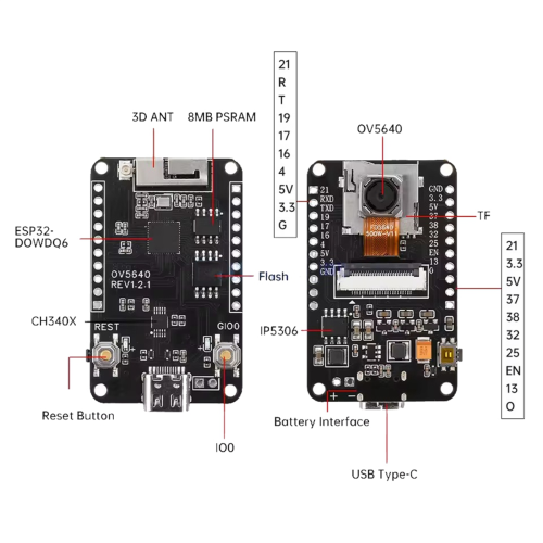 ESP32-CAM Udviklingskort WiFi Bluetooth Modul OV5640 Kamera 2