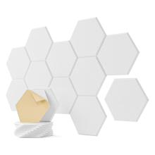 Pacote com 12 painéis acústicos de 12 x 10 x 0,4 polegadas, para quarto, branco