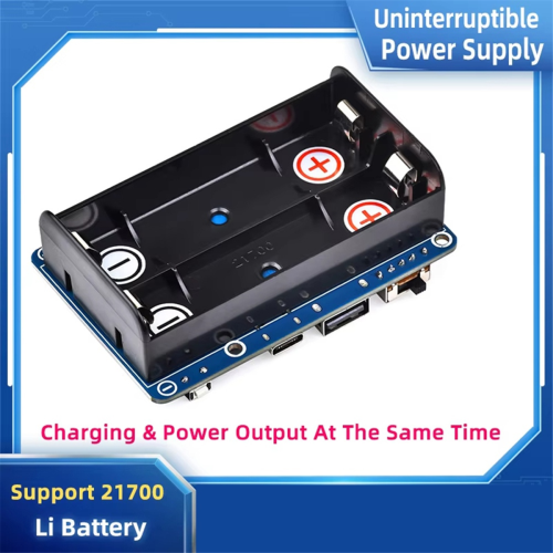 For 3 3B 4B UPS HAT Support 21700 Li Battery 5V 1