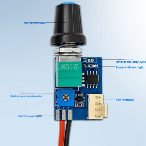 2PCS DC12V 4 ακίδων PWM πλακέτα ελέγχου ταχύτητας ανεμιστήρα με διακόπτη κουμπιού 2