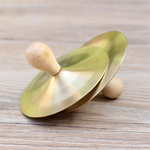 Orff μουσικό όργανο 12cm με λαβή, χάλκινα κύμβαλα 12cm 1