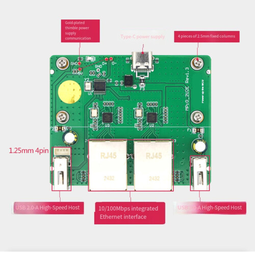 1 stk./parti til Zero 2W Dual Network Port Expansion Board B 2