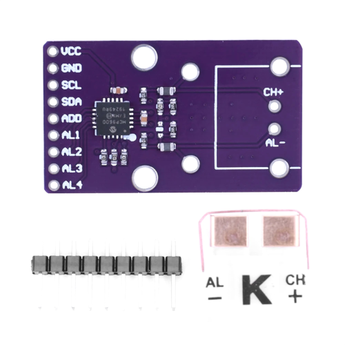 MCP9600 Termoelementomformermodul type K/J/T/S/E/B/R