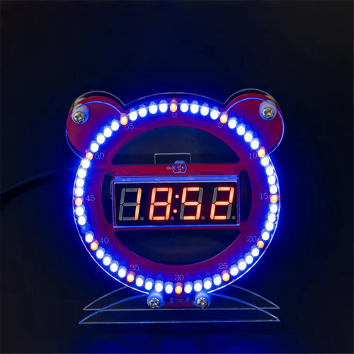 DIY Electronic Clock LED Digital Tube Bear Clock Electronic Kit 2