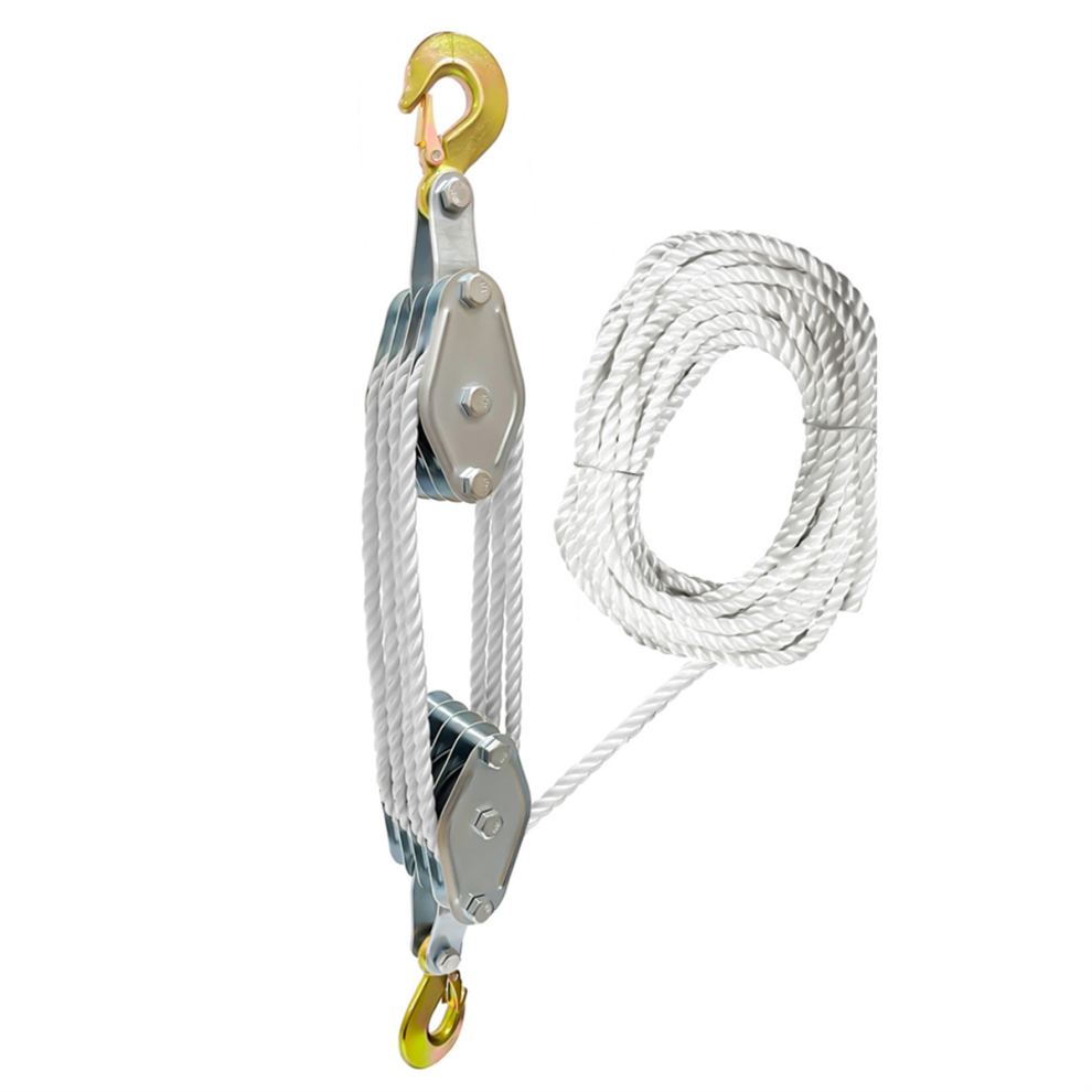 Block And Tackle Pulley System Rope Pulley Hoist With 6:1 Lifting 4711175565534