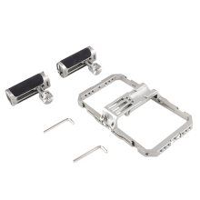 Stabilisator for videostabilisator med dobbelt håndtak, trådløs mikrofonklemmespor