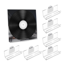 6-pack vinylskivhållare väggmonterad utan borr, för LP-skivor och CD-omslag
