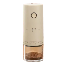 Genopladelig USB elektrisk kaffekværn - 38 gear justerbar hvid