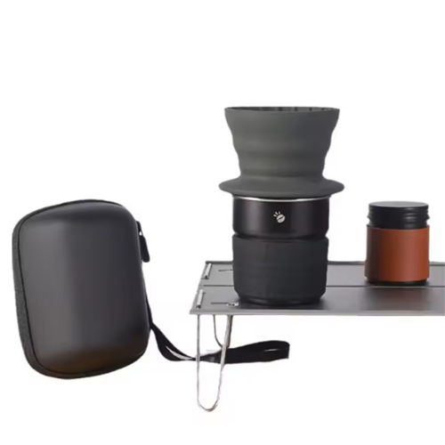 Reisekaffesett for håndbrygging, silikonfilterkopper til bilcamping